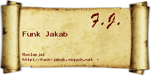 Funk Jakab névjegykártya